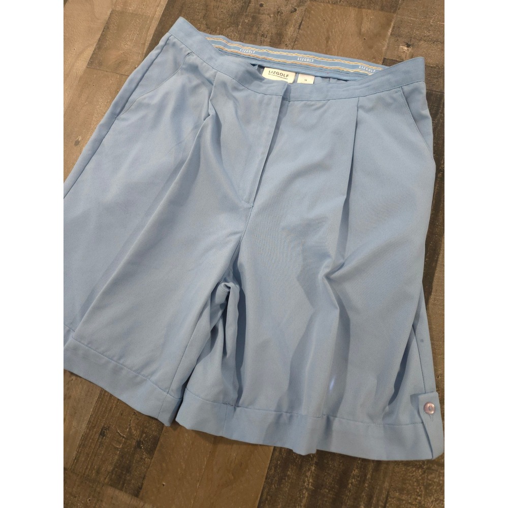 Lizgolf by Liz Claiborne Blue Pleated Golf Shorts Womens 14 Pastel Summer Casual